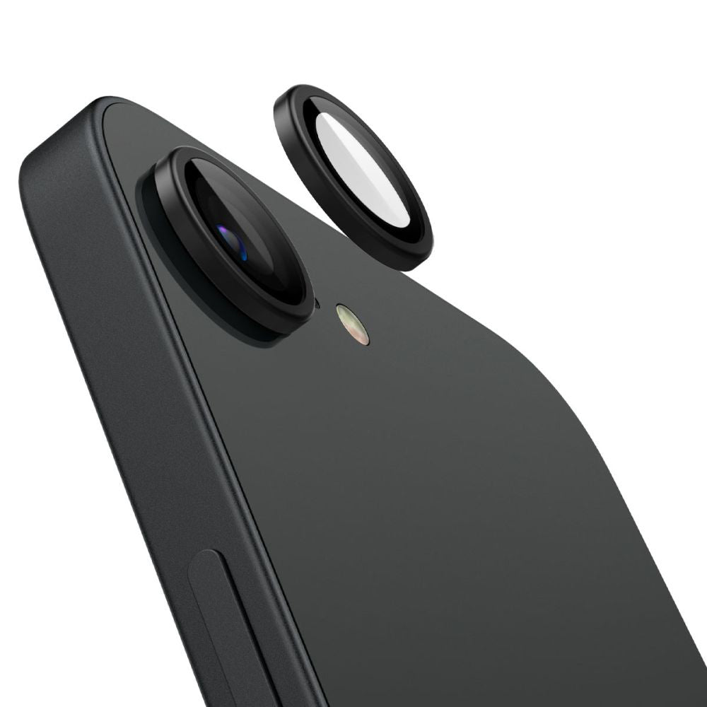 Spigen - (2 pack) Optik.tR EZ Fit Pro Camera Glass (AGL09279) - iPhone 16e / iPhone 17e - Black