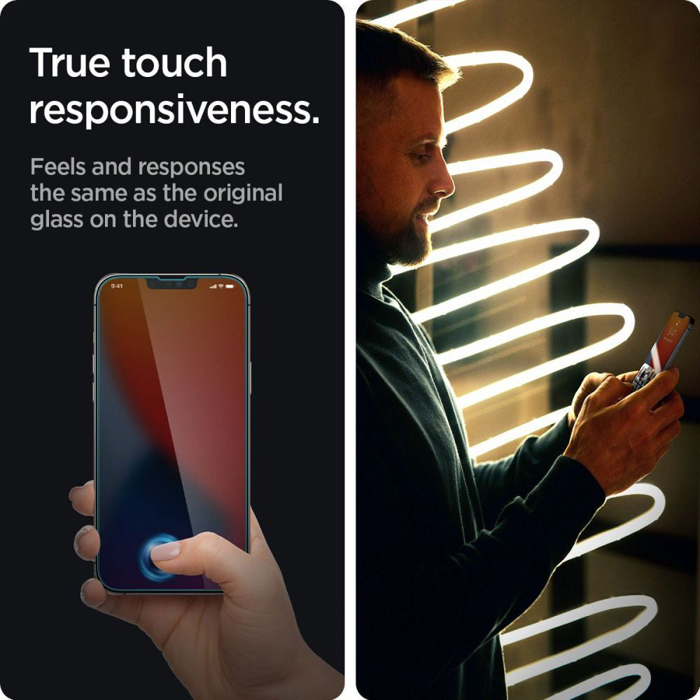 Spigen - Glas.tR Slim (AGL03393) - iPhone 13 / iPhone 13 Pro / iPhone 14 / iPhone 16e / iPhone 17e - Privacy