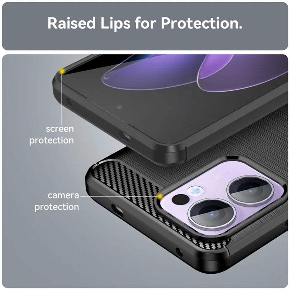 Techsuit - Carbon Silicone - Oppo Reno13 Pro - Black
