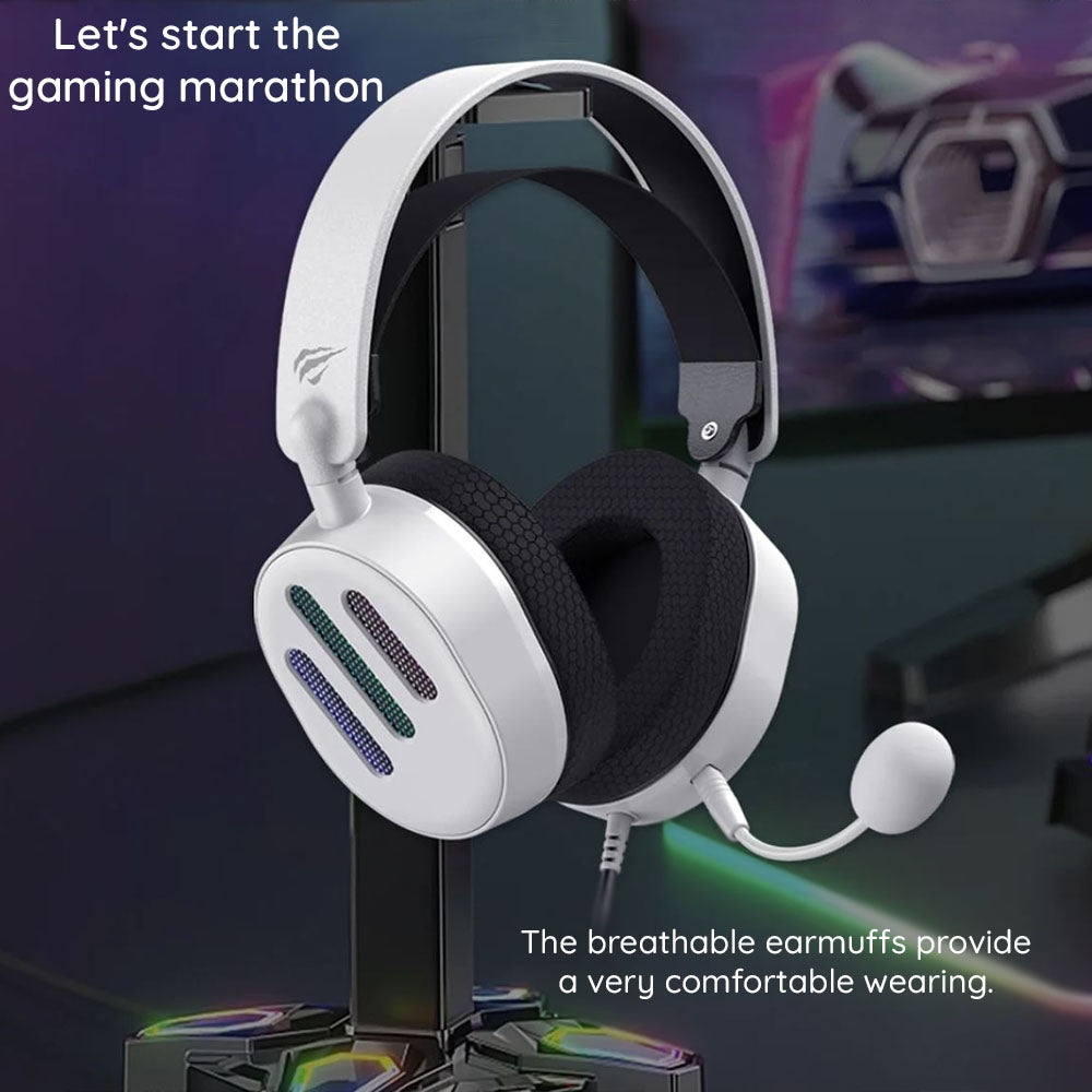 Havit - Gaming Headphones (H2038U) - with Microphone, 50mm Speaker, USB, 2m - Black