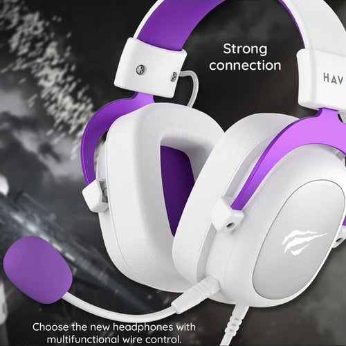 Havit - Gaming Headphones (H2002d) - Detachable Microphone, 53mm Speaker, Compatible with PS4/XBOX, Jack 3.5mm, 2m - Red