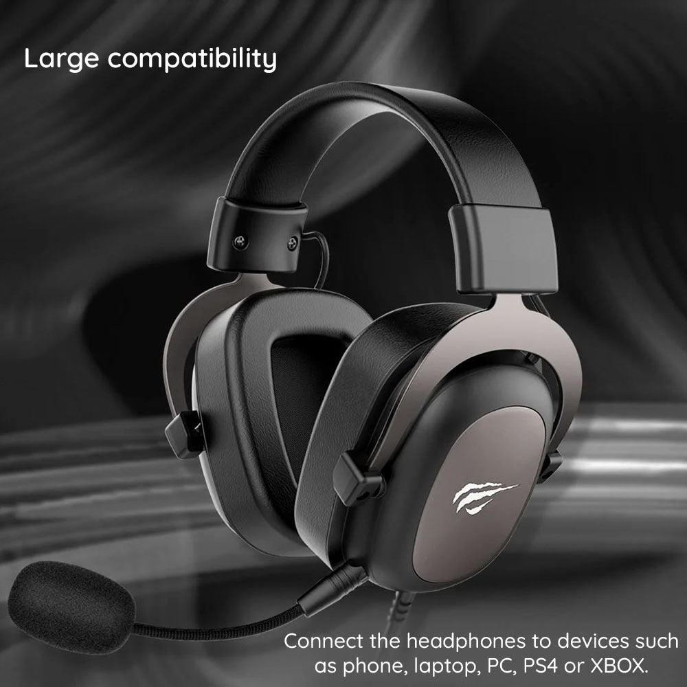 Havit - Gaming Headphones (H2002d) - Detachable Microphone, 53mm Speaker, Compatible with PS4/XBOX, Jack 3.5mm, 2m - Red