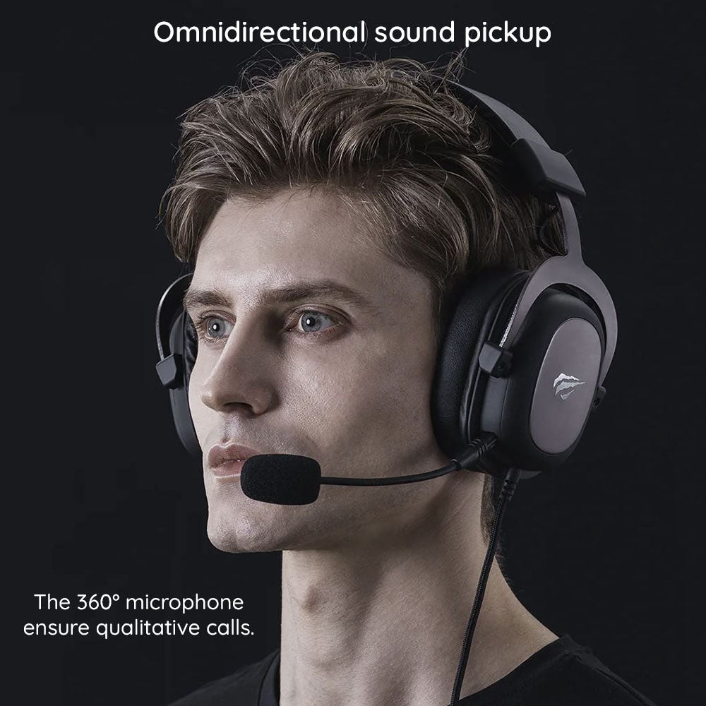 Havit - Gaming Headphones (H2002d) - Detachable Microphone, 53mm Speaker, Compatible with PS4/XBOX, Jack 3.5mm, 2m - Red