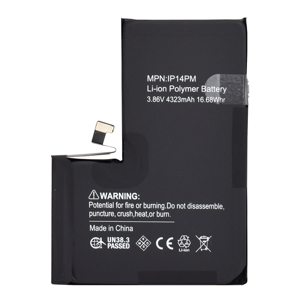 OEM - Smartphone Battery (20638) - Decoded with Extra IC (without Welding) - iPhone 14 Pro Max - 4323mAh - Black