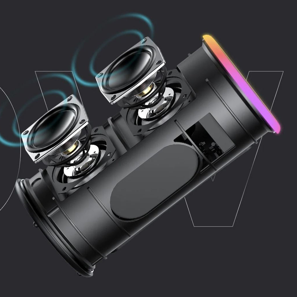 Havit - Wireless Speaker (SK833BT) - Type-C, Bluetooth 5.3, TWS, TF, USB, Hands-Free Calls, RGB Lights, IPX6, 4000mAh - 