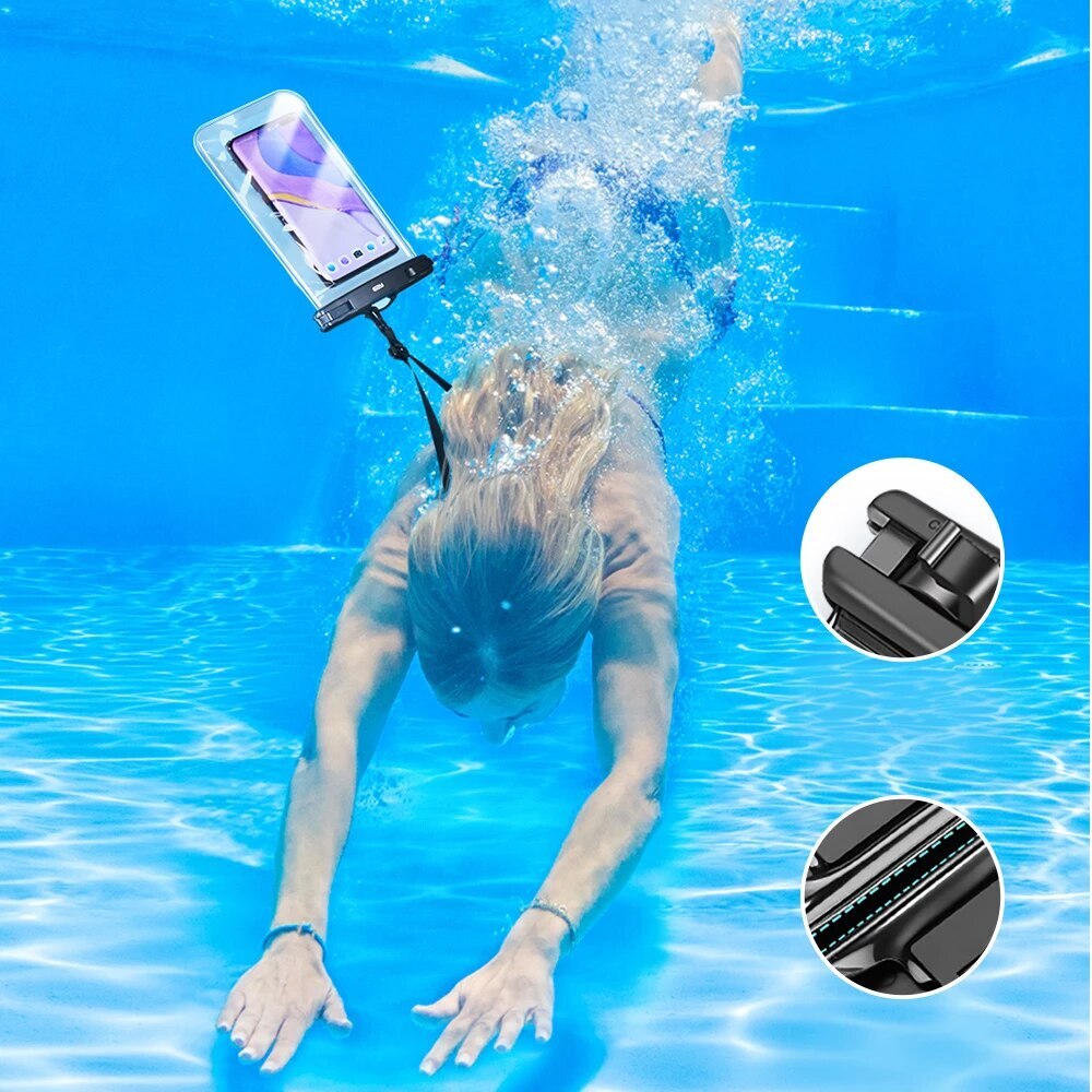 ESR - Waterproof Case - IPX8, for Phone 6.5" - Black