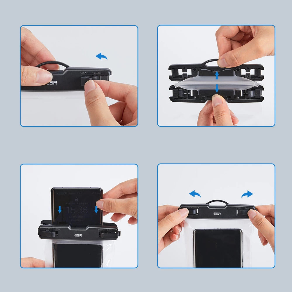 ESR - Waterproof Case - IPX8, for Phone 6.5" - Black