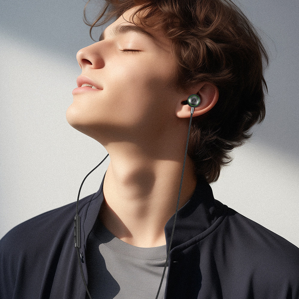 Acefast - Wired earphones (L5) - Type-C, In-ear, with Microphone, 1.2m - Black