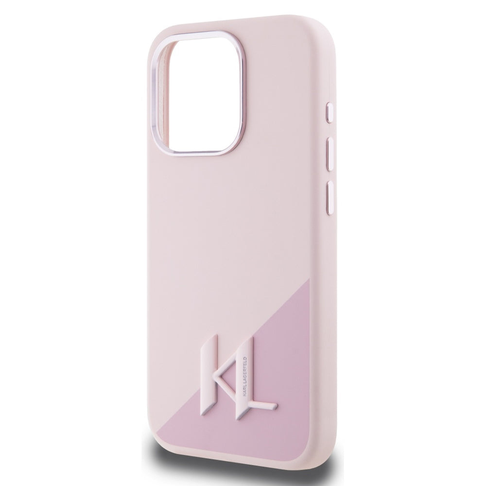 Karl Lagerfeld - Silicone MagSafe (KLHMP15LSCMKMPCP) - iPhone 15 Pro - Pink Shadow Metal Initial
