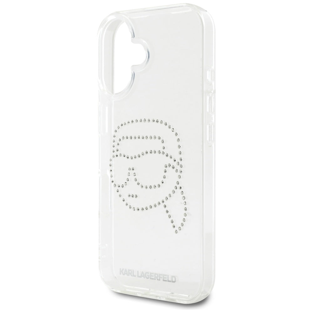 Karl Lagerfeld - IML Rhinestones (KLHCP16SHKHDCELT) - iPhone 16 - Karl Head Transparent
