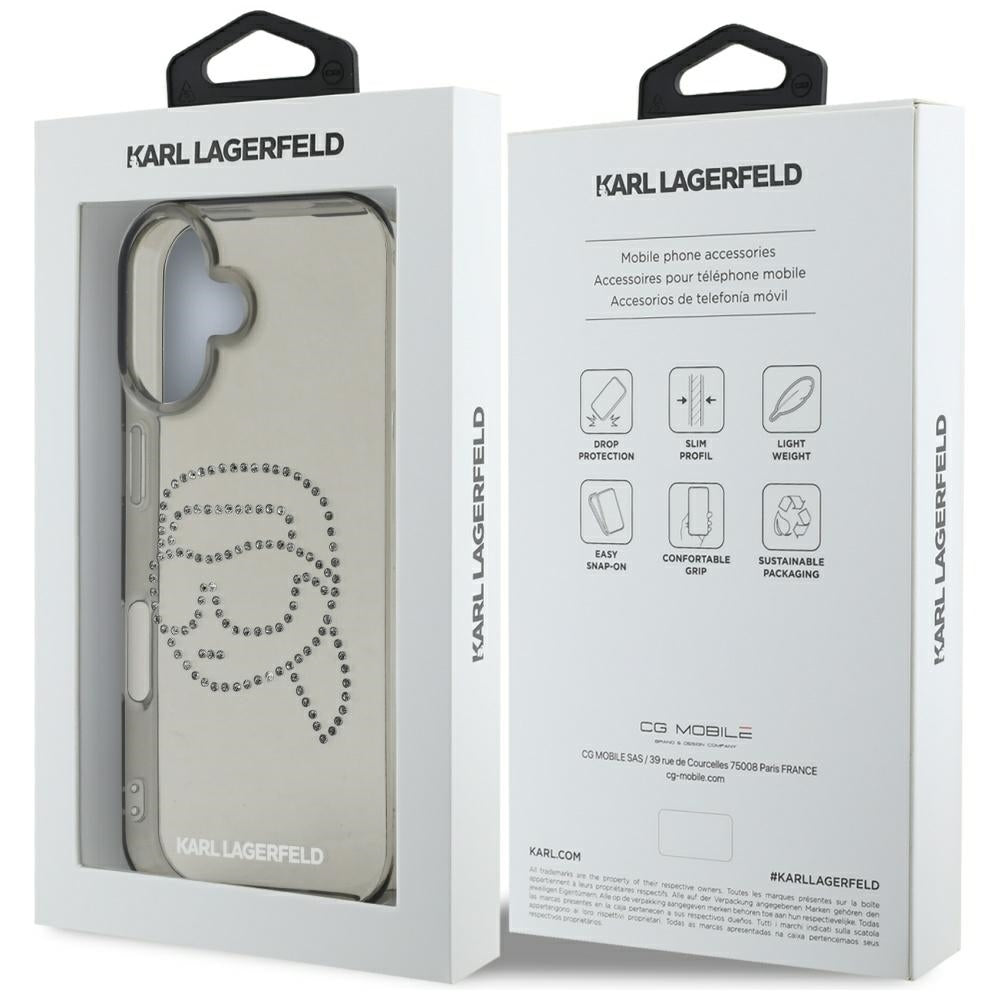 Karl Lagerfeld - IML Rhinestones (KLHCP16SHKHDCELK) - iPhone 16 - Karl Head
