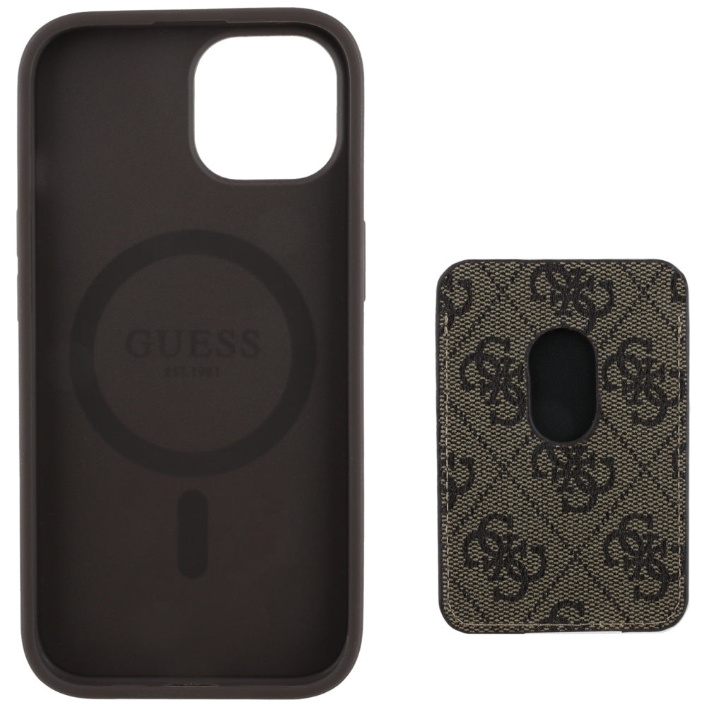 Guess - Cardslot 4G Stripes MagSafe (GUBPHCP15SP4RPSW) - iPhone 15 - Brown