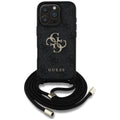 Guess - Hardcase 4G Big Logo with Cord Strap (GUHCP16XP4GMGCRK) - iPhone 16 Pro Max - Black