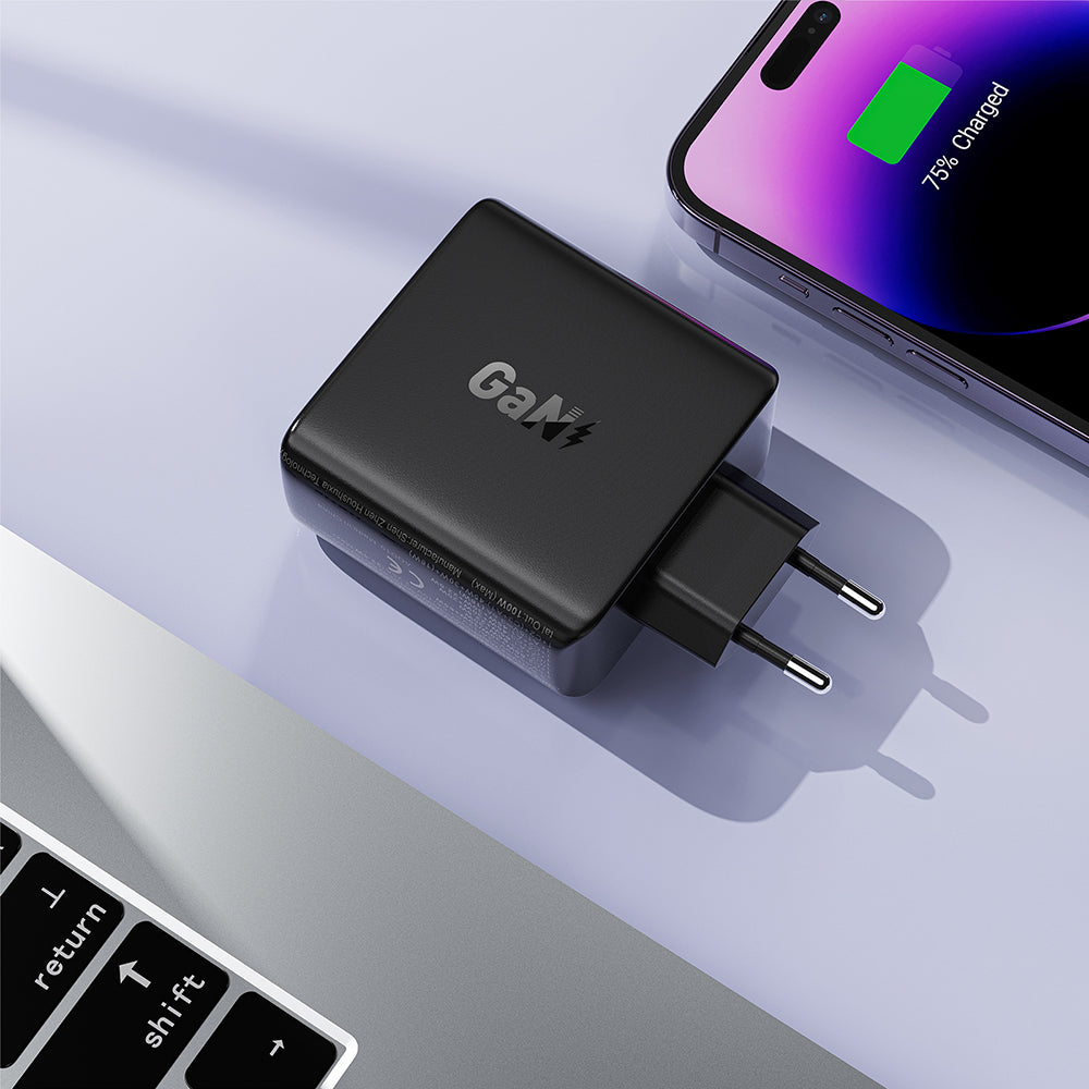 Acefast Incarcator Acefast (A94), Multiport 3x USB-C, USB-A, GaN2 Technology, PD100W, Negru – imagine 5