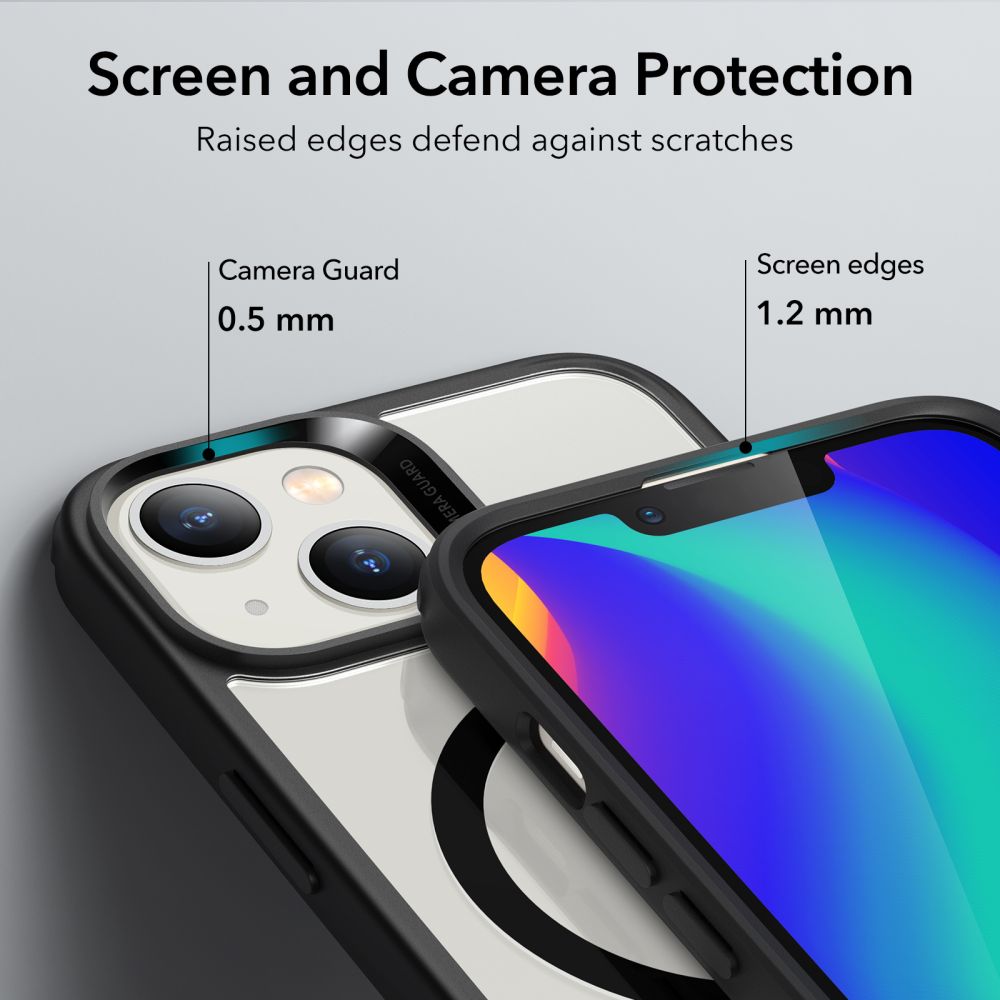 ESR Husa de protectie ESR Classic Hybrid HaloLock compatibil cu iPhone 14 / iPhone 13, Transparent Black – imagine 3
