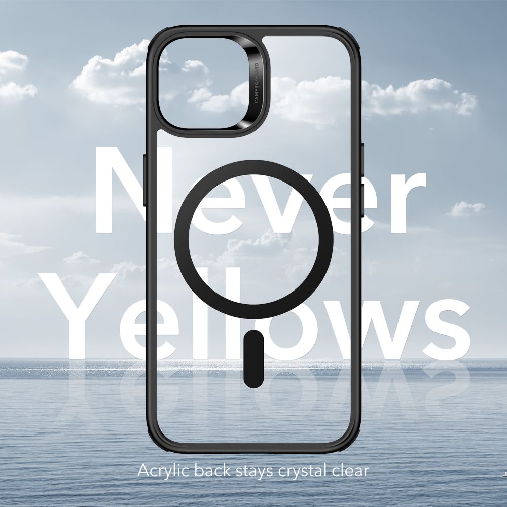 ESR Husa de protectie ESR Classic Hybrid HaloLock compatibil cu iPhone 14 / iPhone 13, Transparent Black – imagine 7