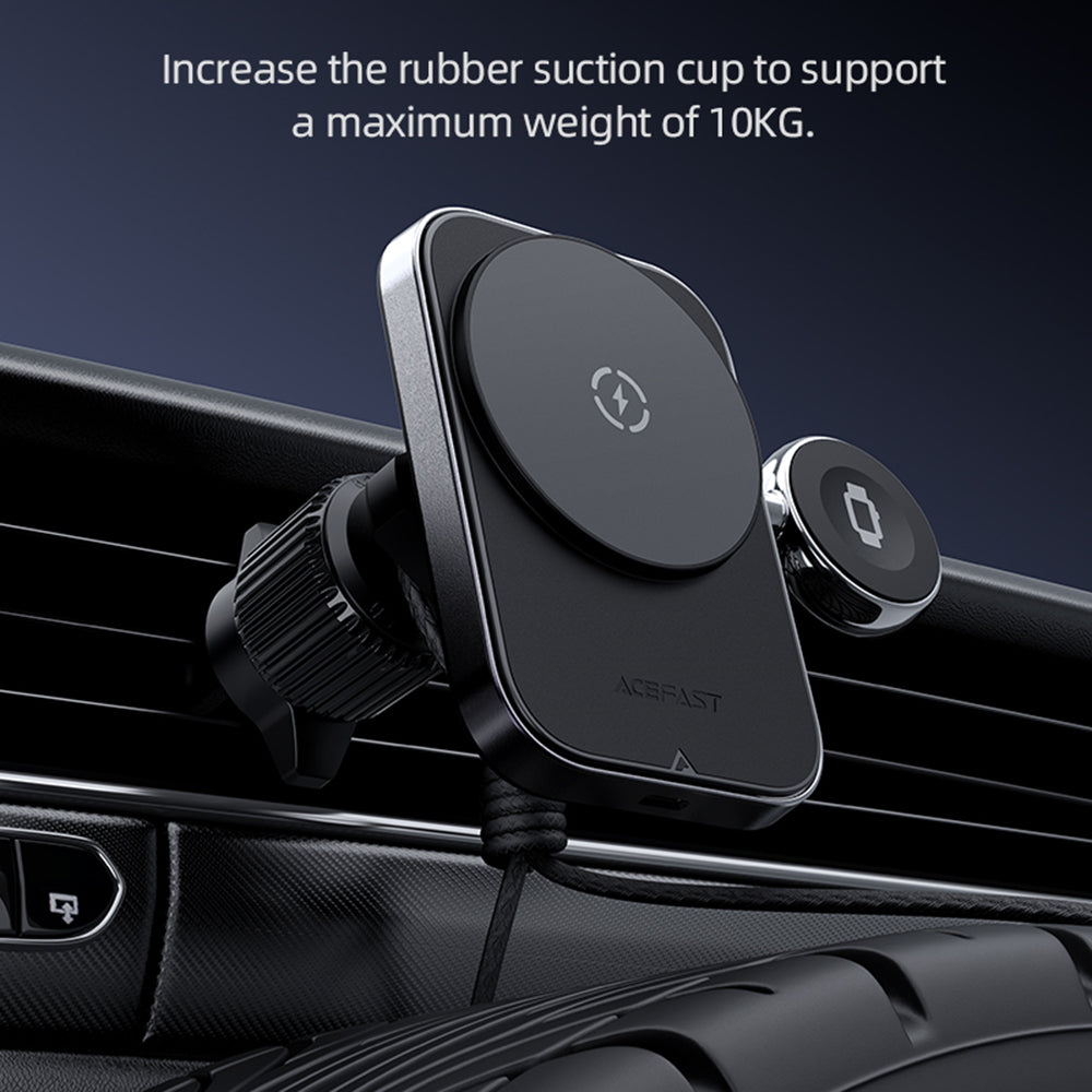 Acefast - Car Holder with Wireless Charging (D18) - for iPhone, 2in1 Wireless Fast Charging, for Air Vant, Lock Clip - B