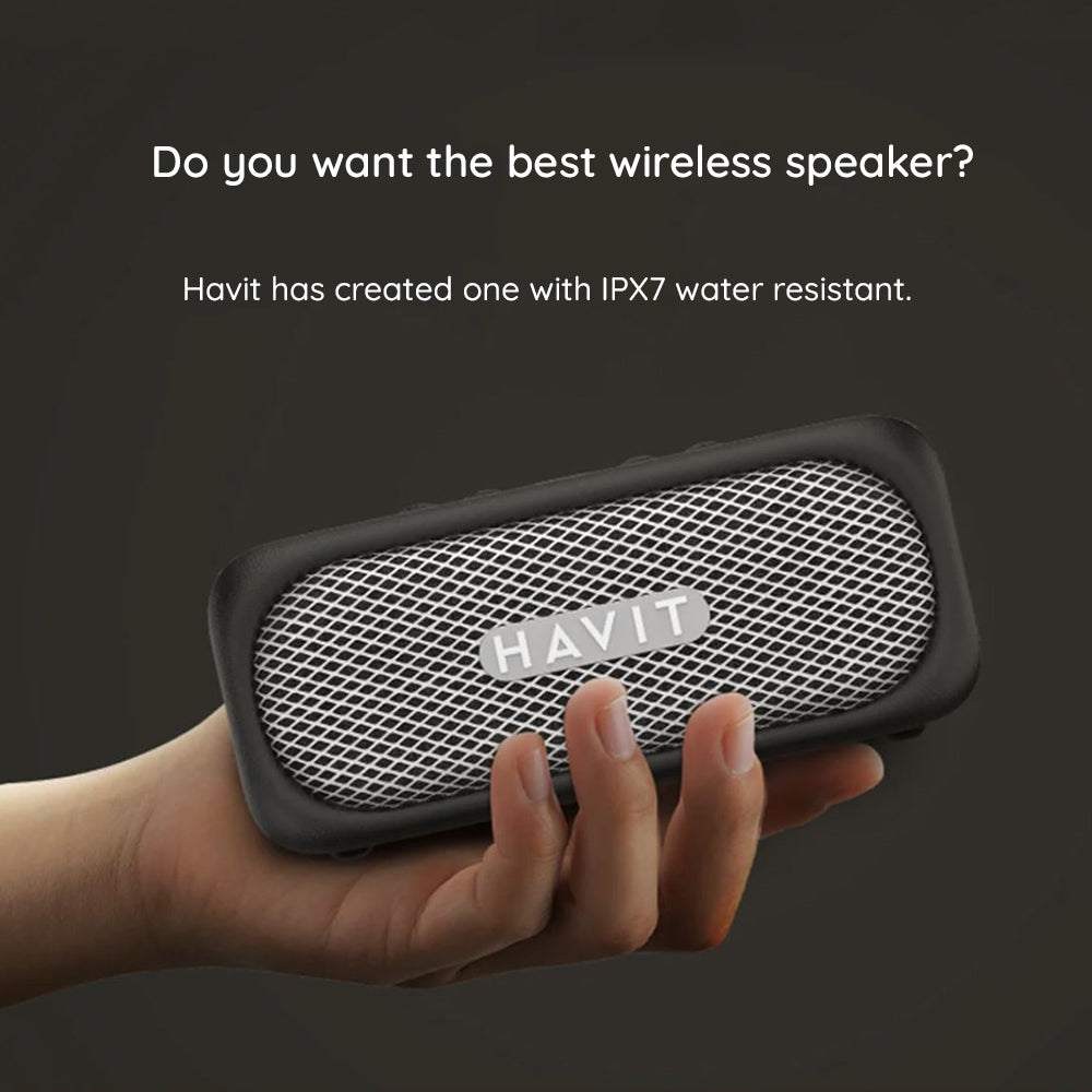 Havit - Wireless Speaker (SK905BT) - Type-C, Bluetooth 5.3, TWS, TF, AUX, Hands-Free Call, IPX7, 2000mAh - Beige