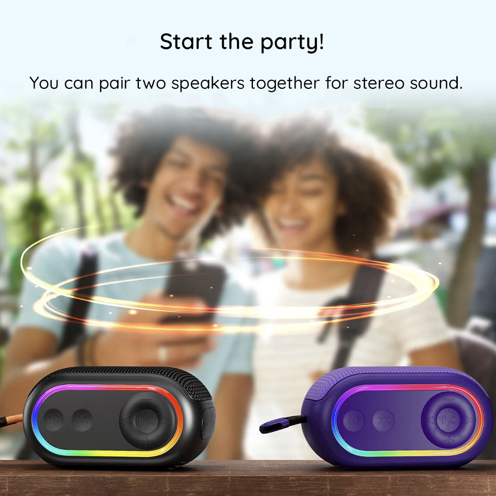 Havit - Wireless Speaker (SK809BT) - USB-C, Bluetooth 5.3, TWS, TF, USB, FM, AUX, Hands-Free Call, RGB, IPX5, 1200mAh - 