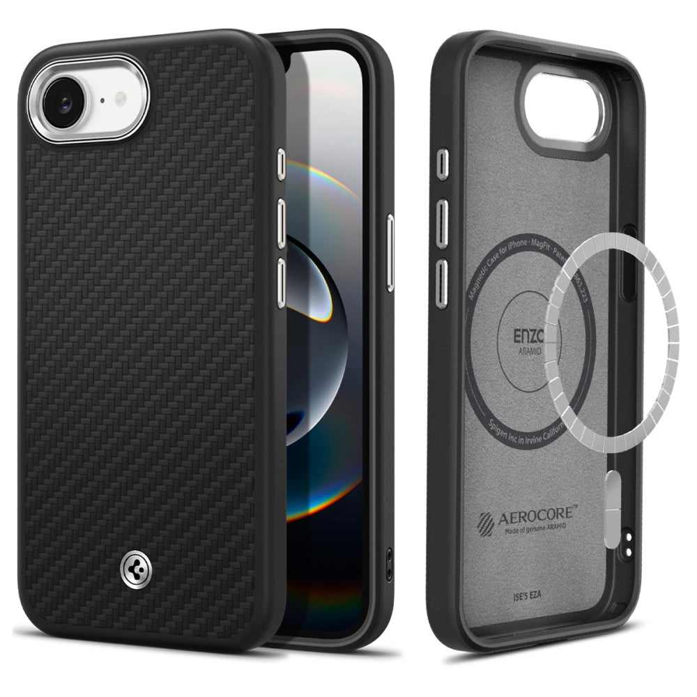 Spigen - Enzo Aramid MagSafe (ACS09153) - iPhone 16e / iPhone 17e - Matte Black