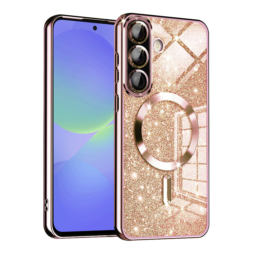 TechSuit Husa de protectie Techsuit Luxury Glitter MagSafe compatibil cu Samsung Galaxy A36 5G / A56 5G, Roz Auriu