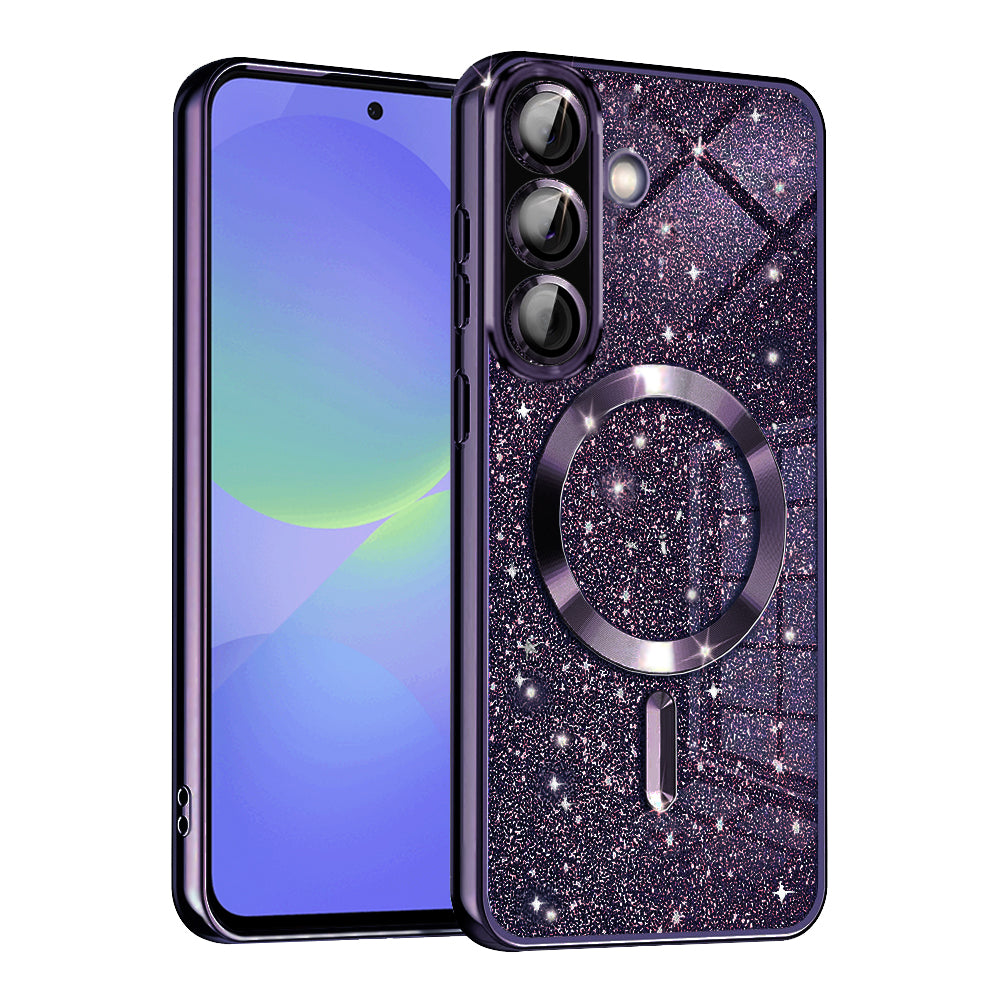 TechSuit Husa de protectie Techsuit Luxury Glitter MagSafe compatibil cu Samsung Galaxy A36 5G / A56 5G, Mov Inchis