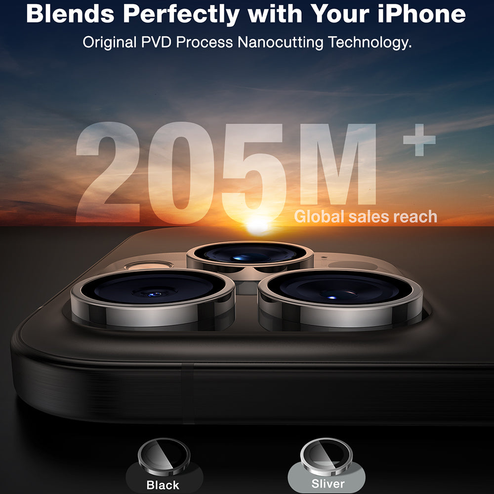 Torras Folie de protectie Torras Lensguard Camera compatibil cu iPhone 16 Pro / iPhone 16 Pro Max, Titanium Grey – imagi