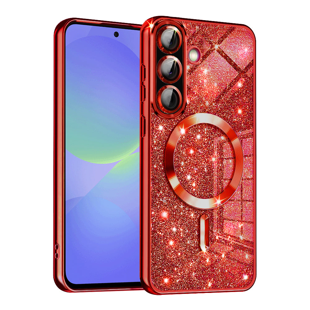 TechSuit Husa de protectie Techsuit Luxury Glitter MagSafe compatibil cu Samsung Galaxy A36 5G / A56 5G, Rosu