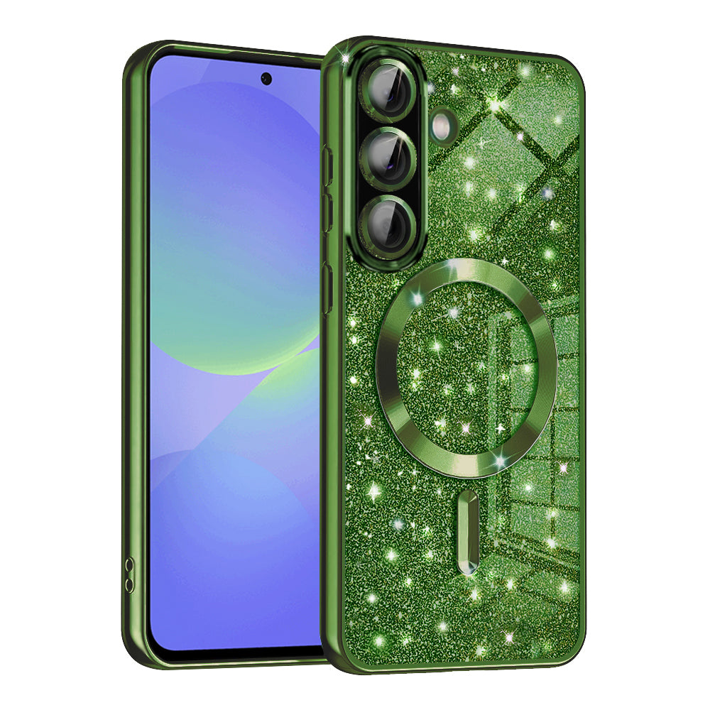 Techsuit - Luxury Glitter MagSafe - Samsung Galaxy A36 5G / A56 5G - Deep Green