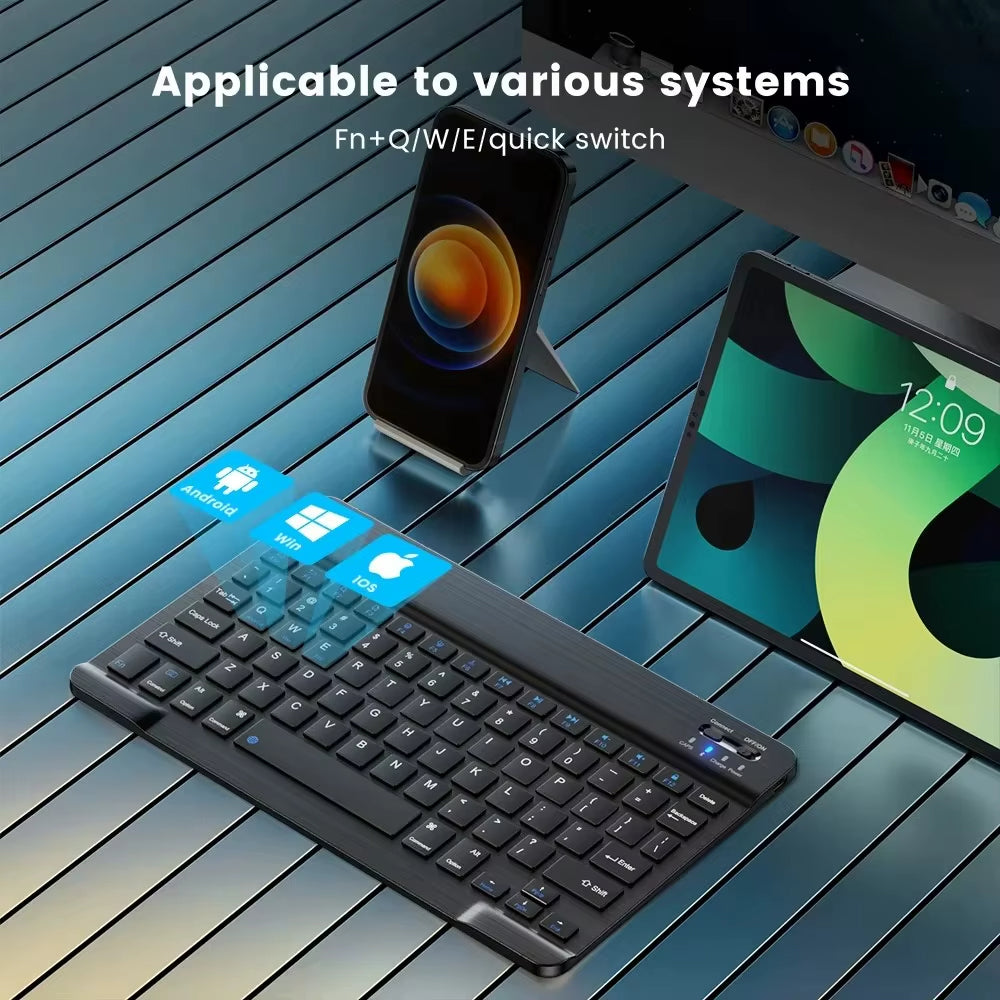Techsuit - Wireless Keyboard AirKeys (WK1) - for Android, Windows, iOS, Bluetooth, 3 Brightness Levels, 7 colors, Type-C