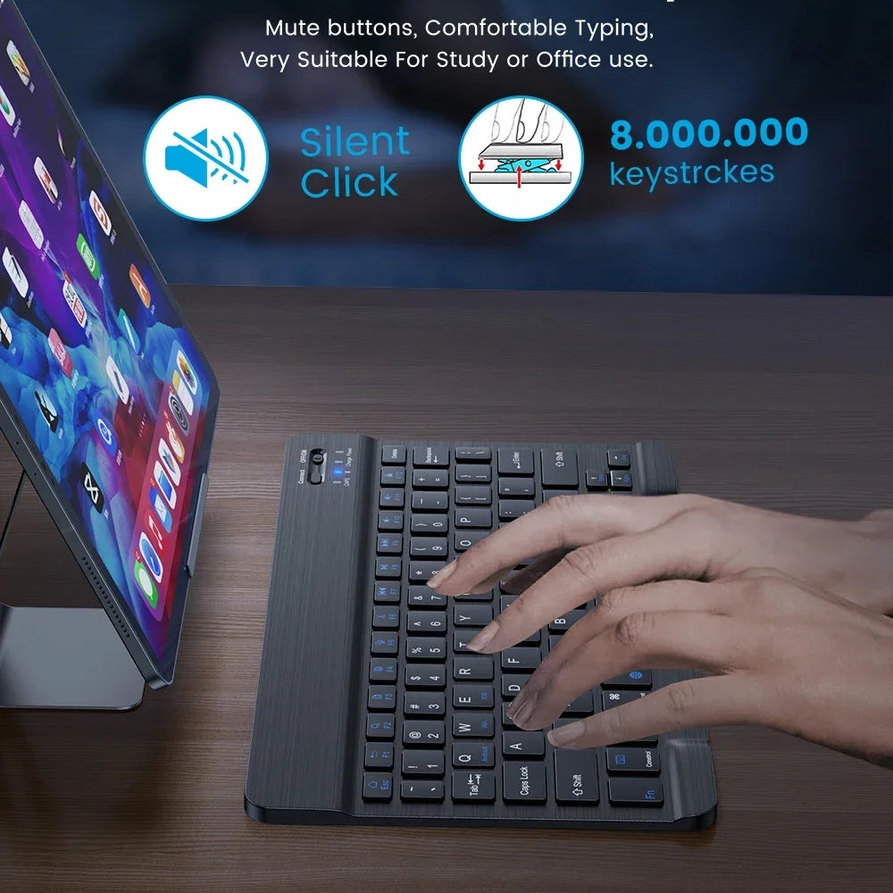 Techsuit - Wireless Keyboard AirKeys (WK1) - for Android, Windows, iOS, Bluetooth, 3 Brightness Levels, 7 colors, Type-C