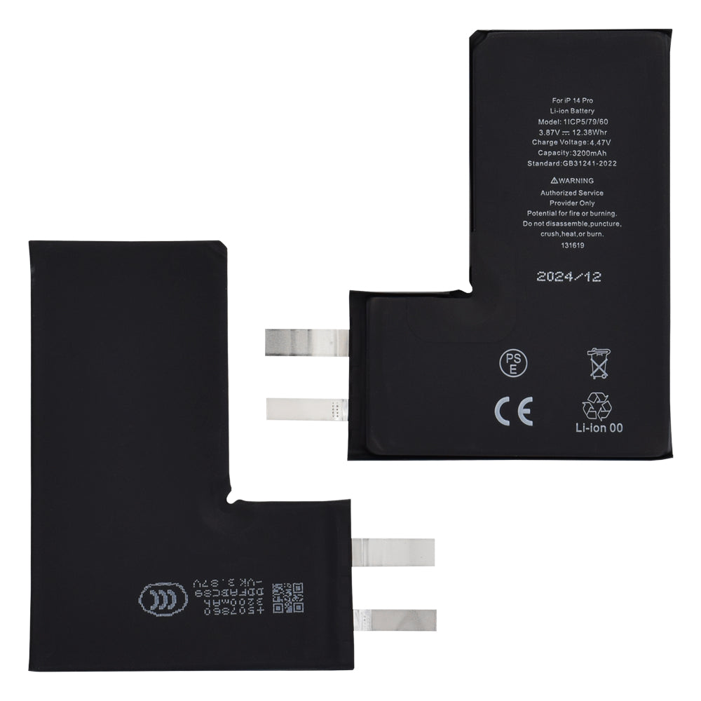 OEM - Smartphone Battery (19789) - without Flex-Cable - iPhone 14 Pro - 3200mAh - Black