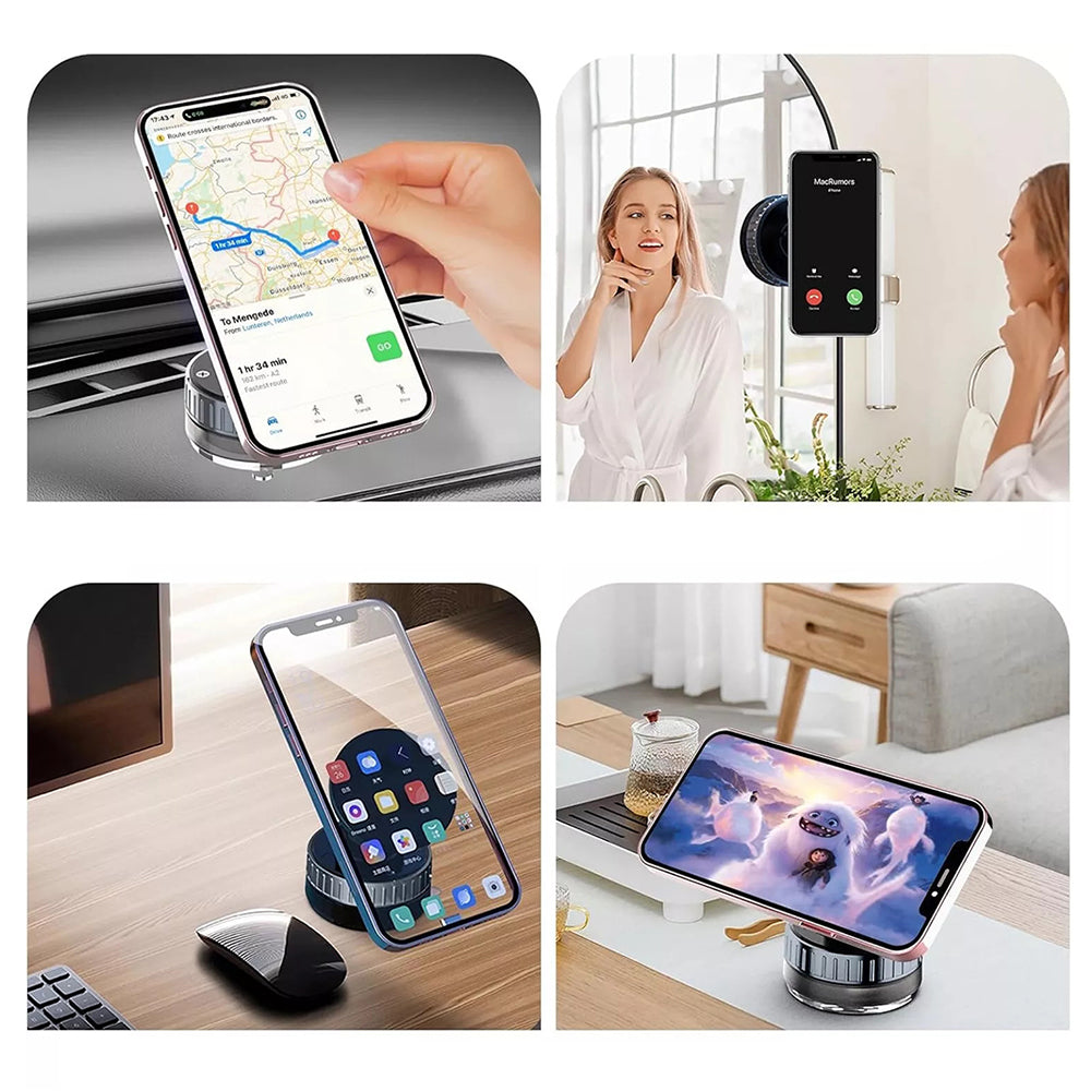 Techsuit - Premium Car Holder with Wireless Charging (HOLD253) - MagSafe N52 Magnets, Powerful Suction Cup, Dashboard - 