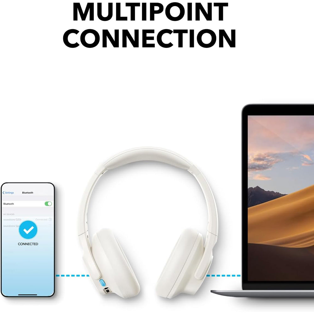 Anker - Wireless Headphones SoundCore Q11i (A3005G21) - with Deep Bass, 60H Playtime, Hi-Res Audio, Multipoint, EQ - Whi
