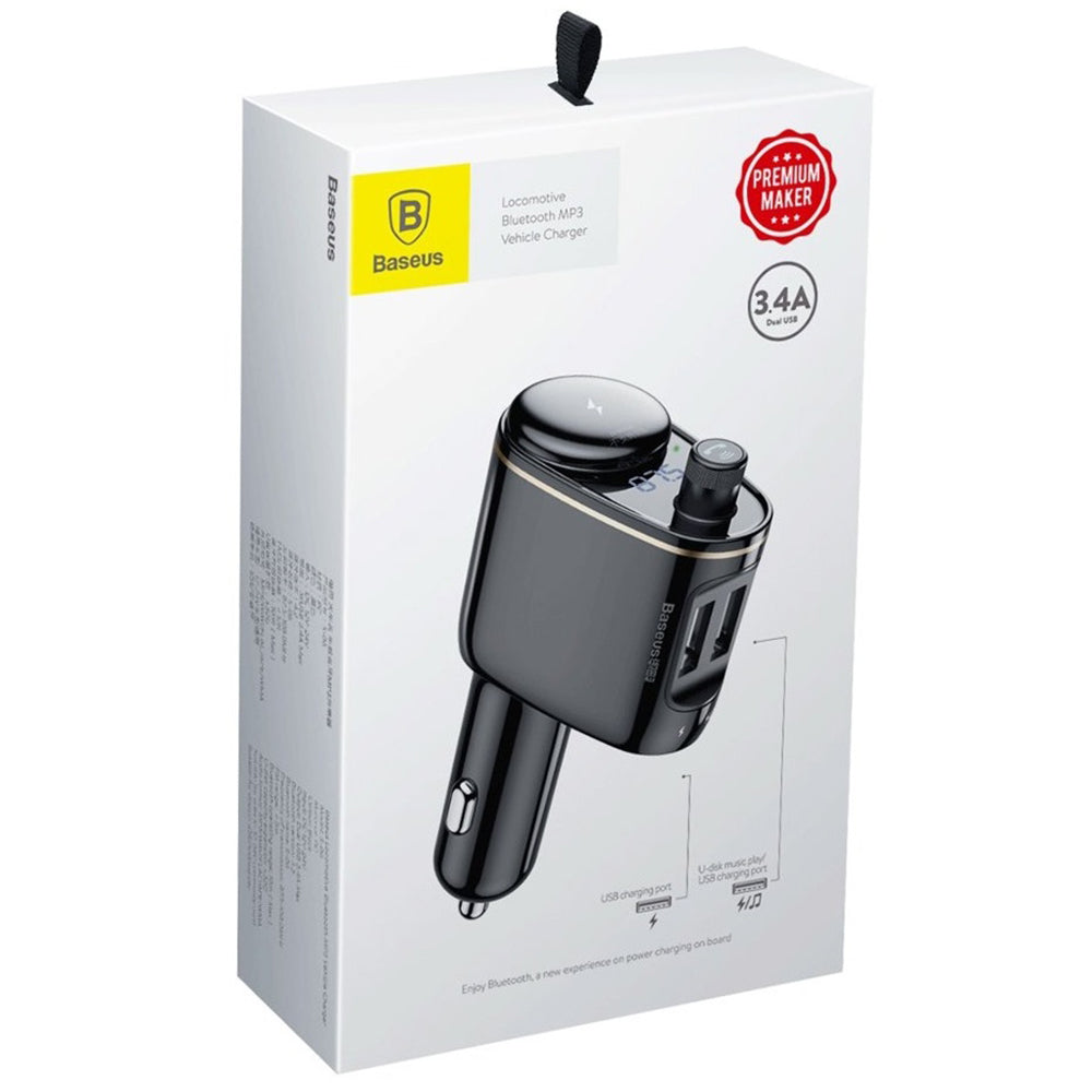 Baseus - Car MP3 Player S-06 (CCHC000001) - Bluetooth FM Transmitter, USB, Cigarette Lighter Socket, Display, 12-24V - B