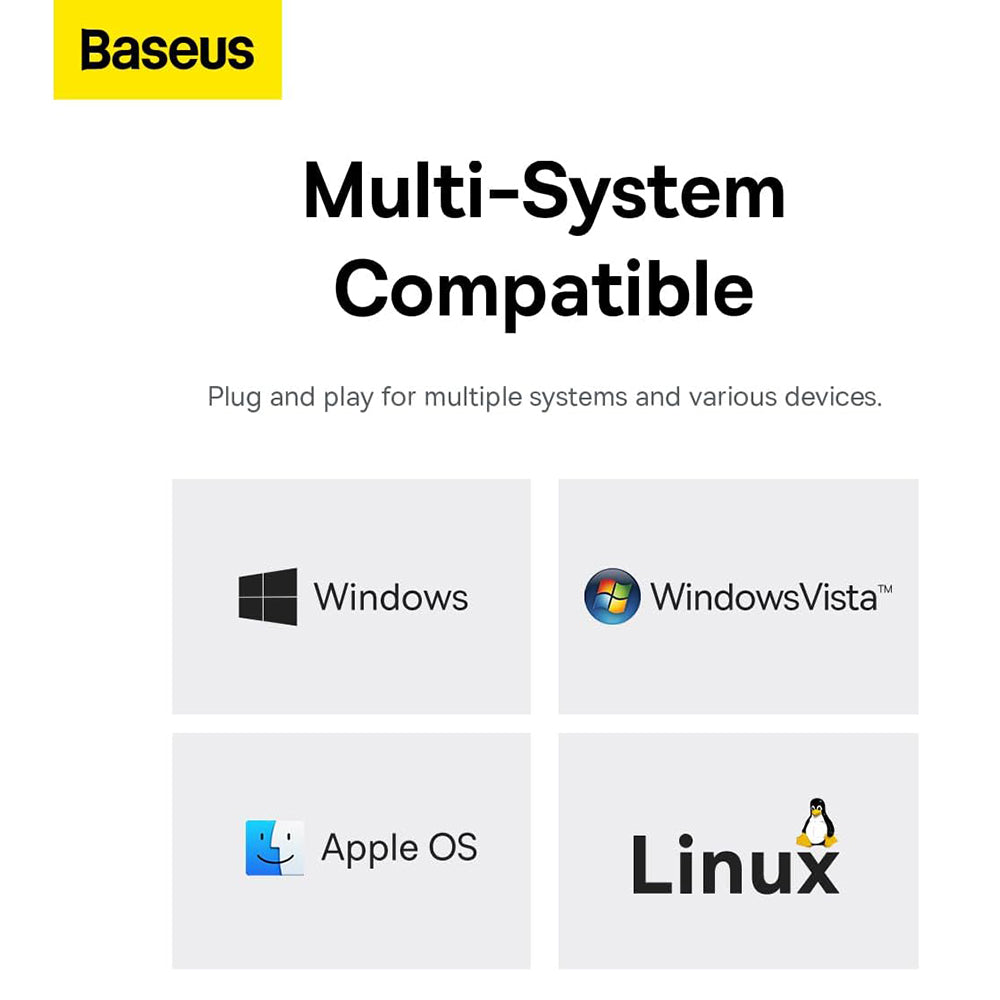 Baseus - Docking Station Lite Series (B0005280A813-03) - Type-C to 4x USB3.0, 5Gbps, Touch Control, Plug-and-Play - Spac