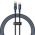 Baseus - Data Cable Explorer (P10319704321-00) - Type-C, Fast Charge, 100W, with Auto Shutdown, Naylon, 1m - Deepsea Blu