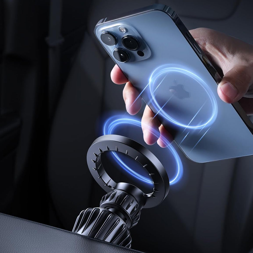 Techsuit - Car Holder AirFix (S1) - with Metal Ring, Air Vent Mount, MagSafe Compatible, N52, 360° Rotation - Black