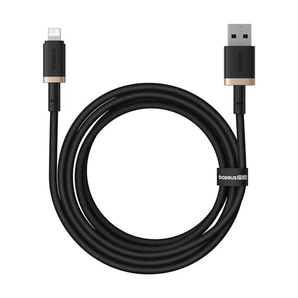 Baseus - Data Cable Dura Series (P10377801U01-02) - USB to Lightning, Fast Charging, 480Mbps, 2.4A, Nylon, 2m - Gold / B