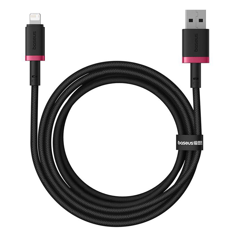Baseus - Data Cable Dura Series (P10377801U01-03) - USB to Lightning, Fast Charging, 2.4A, 480Mbps, Nylon, 2m - Red / Bl