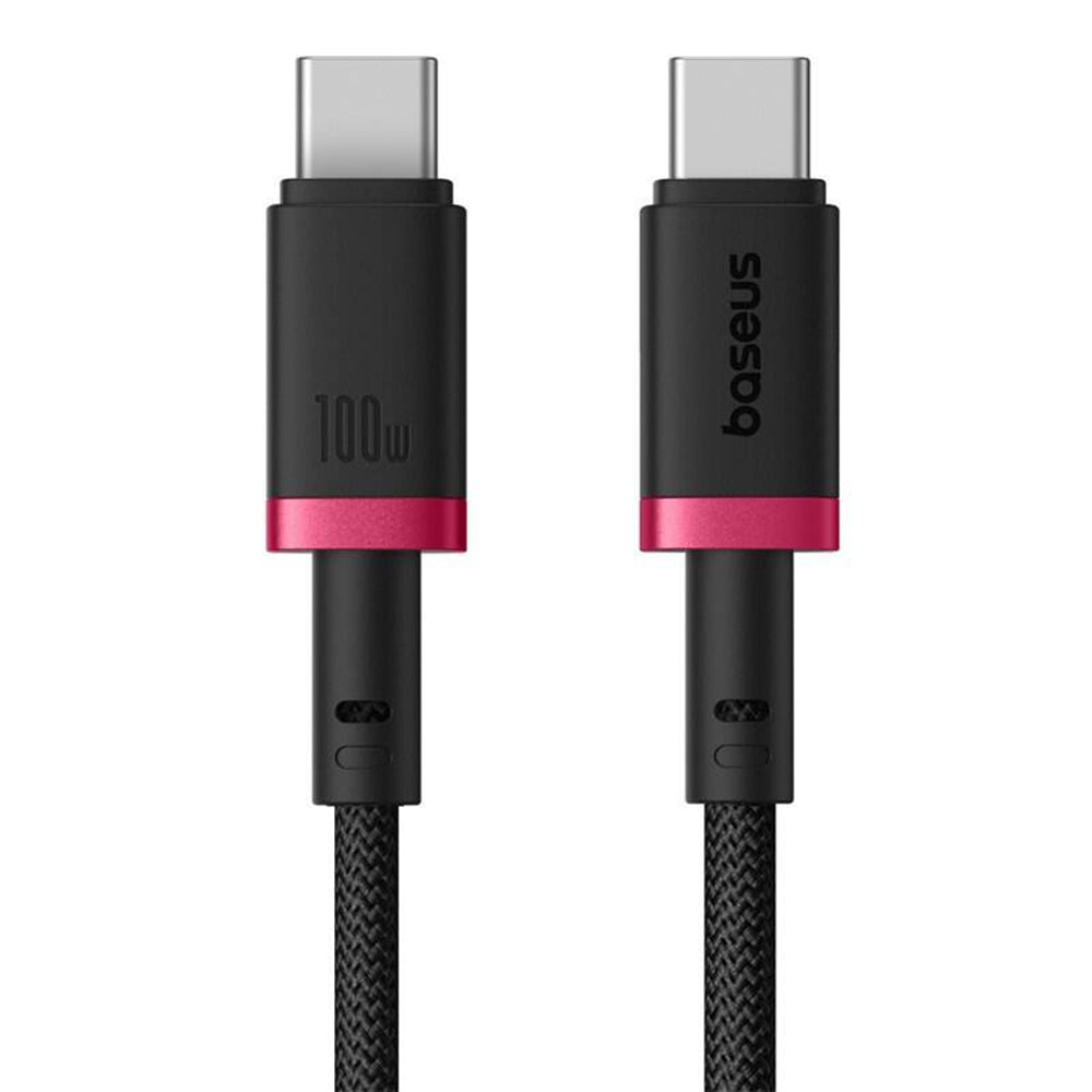 Baseus - Data Cable Dura Series (P10377803U01-01) - for MacBook, Type-C, Fast Charge, PD 100W, 480Mbps, 1m - Red / Black