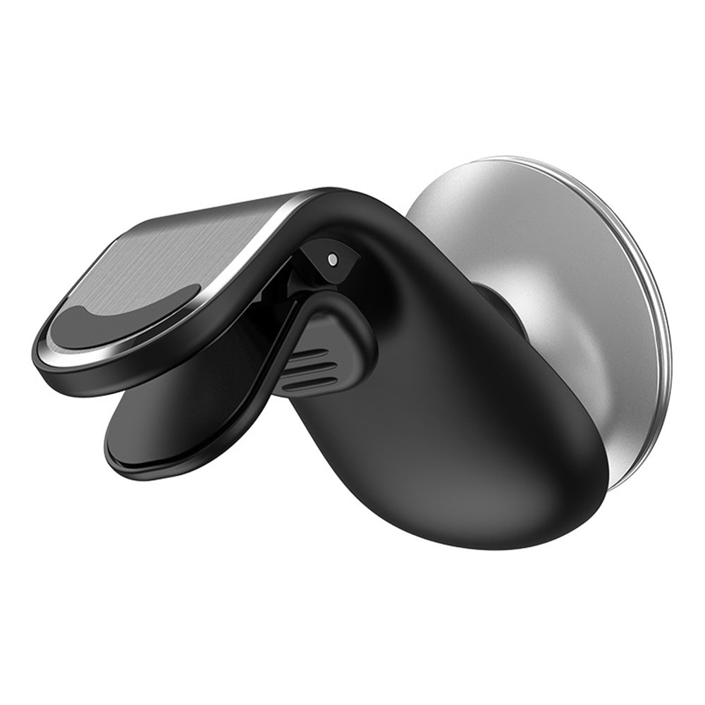 Techsuit - Car Holder AirGrip (S8) - Waterfall-Shaped, Magnetic N52 Secure Grip, for Air Vent, Clamp Grip - Black / Silv