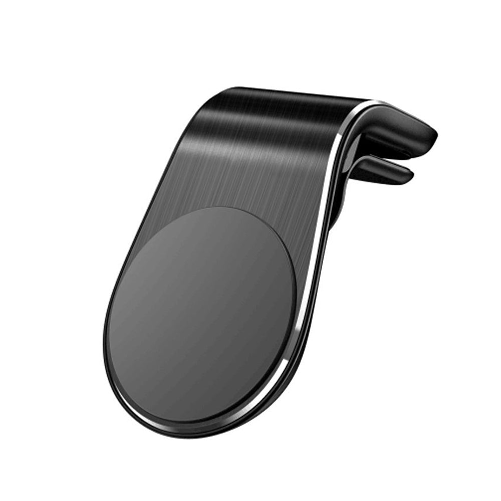 Techsuit - Car Holder AirGrip (S7) - Waterfall-Shaped, Magnetic Secure Grip for Air Vent, Clamp Grip - Black / Silver