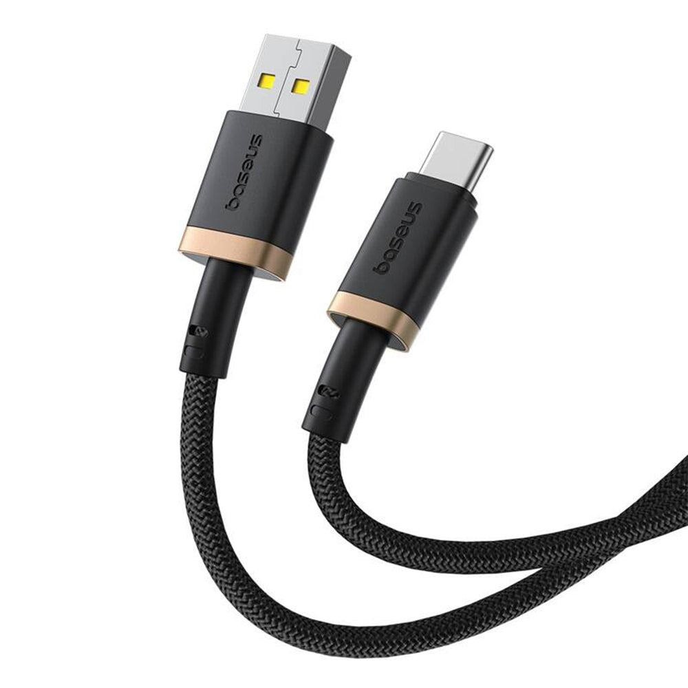 Baseus - Data Cable Dura Series (P10377802U01-02) - USB to Type-C, Fast Charging, 60W, 480Mbps, Naylon, 2m - Gold / Blac