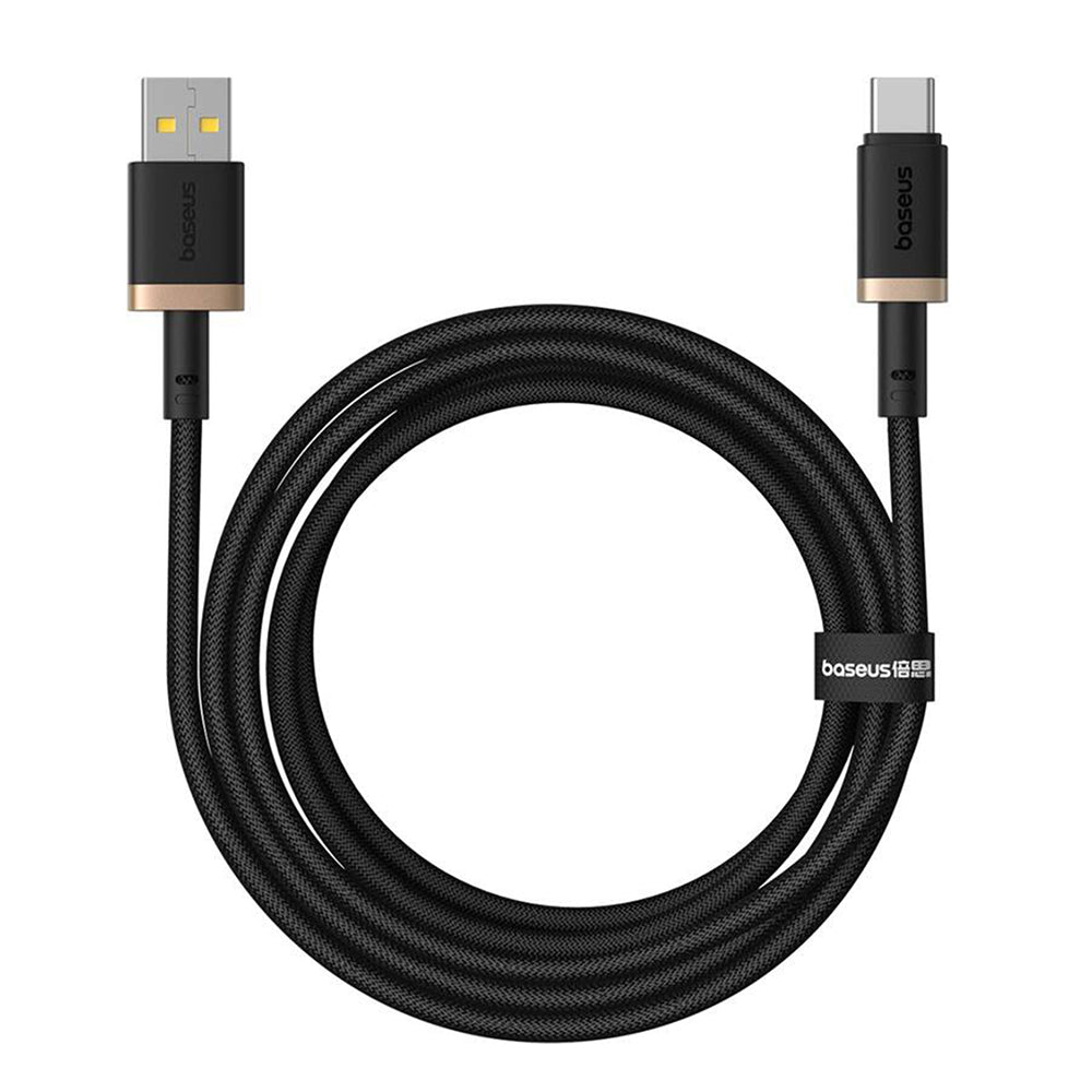 Baseus - Data Cable Dura Series (P10377802U01-02) - USB to Type-C, Fast Charging, 60W, 480Mbps, Naylon, 2m - Gold / Blac