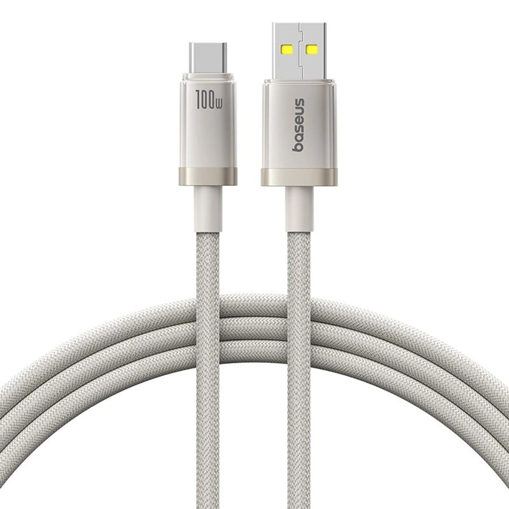Baseus - Data Cable Titanium (P10378102G21-02) - USB to Type-C 100W, Fast Charging, 480Mbps, Naylon, 2m - Silver