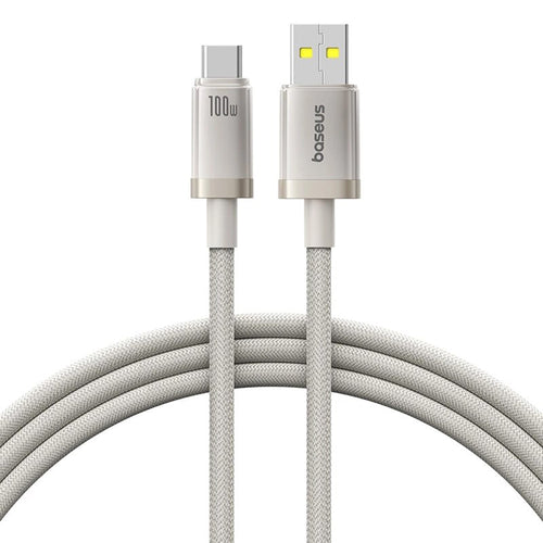 Baseus - Data Cable Titanium (P10378102G21-02) - USB to Type-C 100W, Fast Charging, 480Mbps, Naylon, 2m - Silver