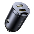 Baseus - Car Charger Tiny Star Mini (C00035001121-03) - 2x Type-C, 30W, with Built-in Pull Handle, 12V to 24V - Black