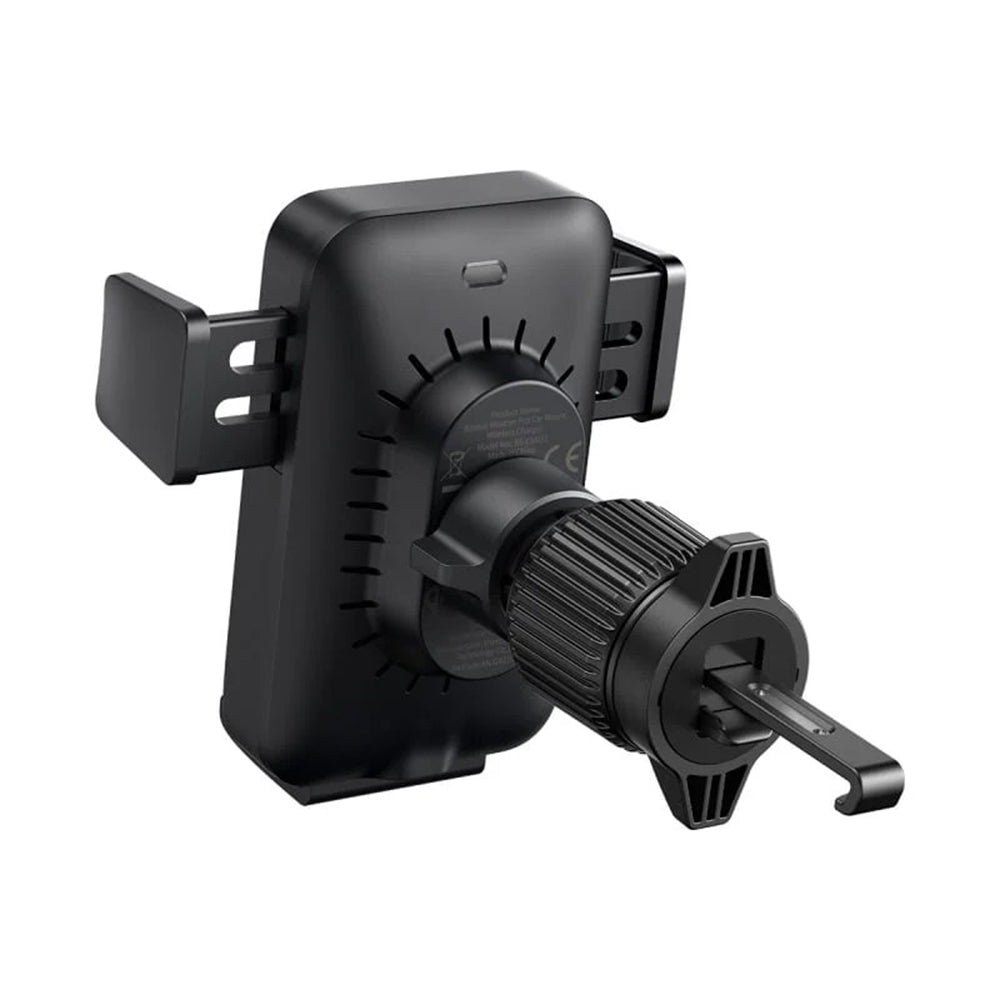 Baseus - Wireless Car Vent Holder Wisdom Pro (C40381501123-00) - 15W, 360°, Auto Coil Alignment, LED Light, 7.2inch - Bl