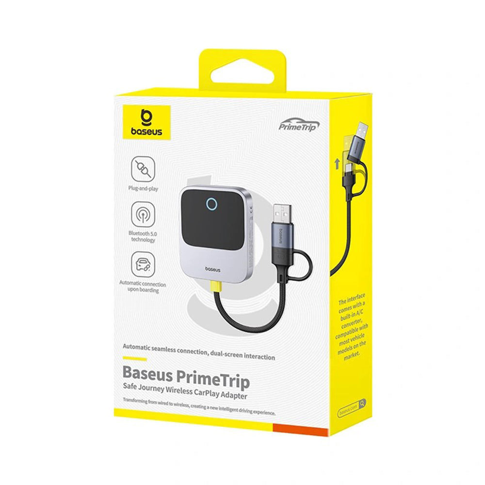 Baseus - CarPlay Adapter Safe Journey Series (C10745100813-00) - with USB-C to USB Cable, Bluetooth 5.0, Voice Control -